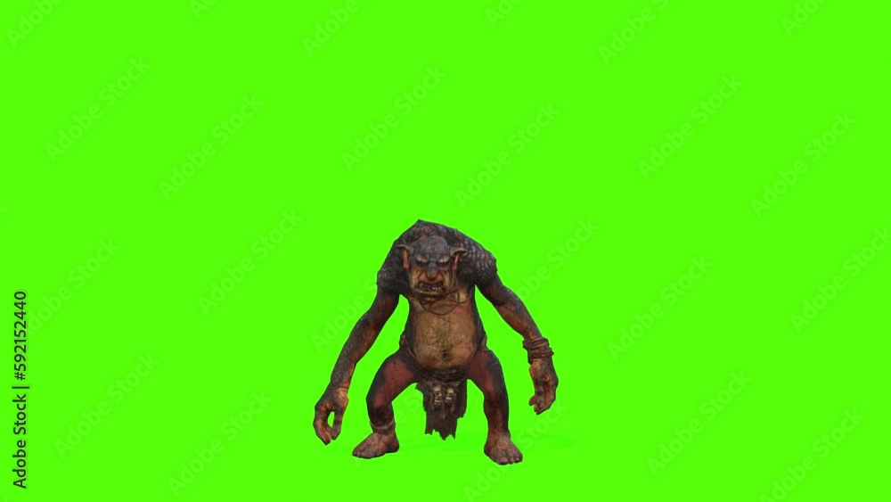 Troll Attack Green Screen Animation 3D Rendering Troll Attack Green Screen Animation 3D Rendering