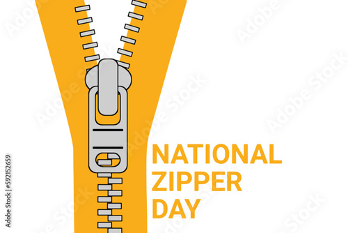 National Zipper Day. Vector illustration on white background with copy space.