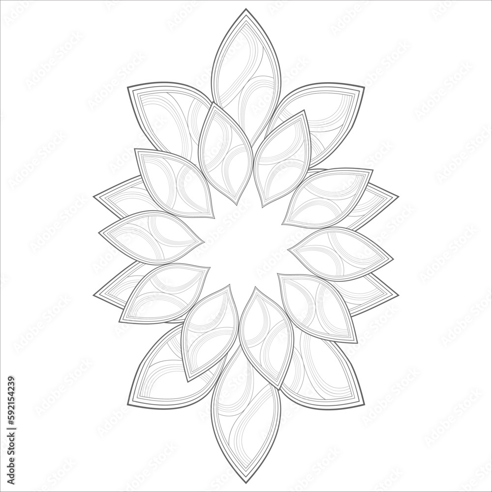 Decorative Doodle flowers in black and white for coloring book, cover or background. Hand drawn sketch for adult anti stress coloring page.-vector Decorative Doodle flowers in black and white for coloring book, cover or background. Hand drawn sketch for adult anti stress coloring page.-vector