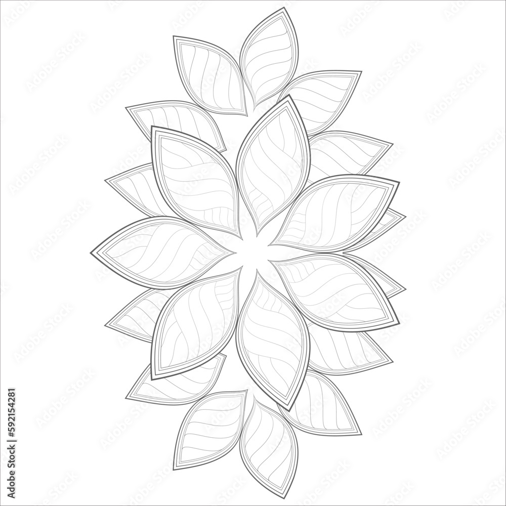 Decorative Doodle flowers in black and white for coloring book, cover or background. Hand drawn sketch for adult anti stress coloring page.-vector Decorative Doodle flowers in black and white for coloring book, cover or background. Hand drawn sketch for adult anti stress coloring page.-vector
