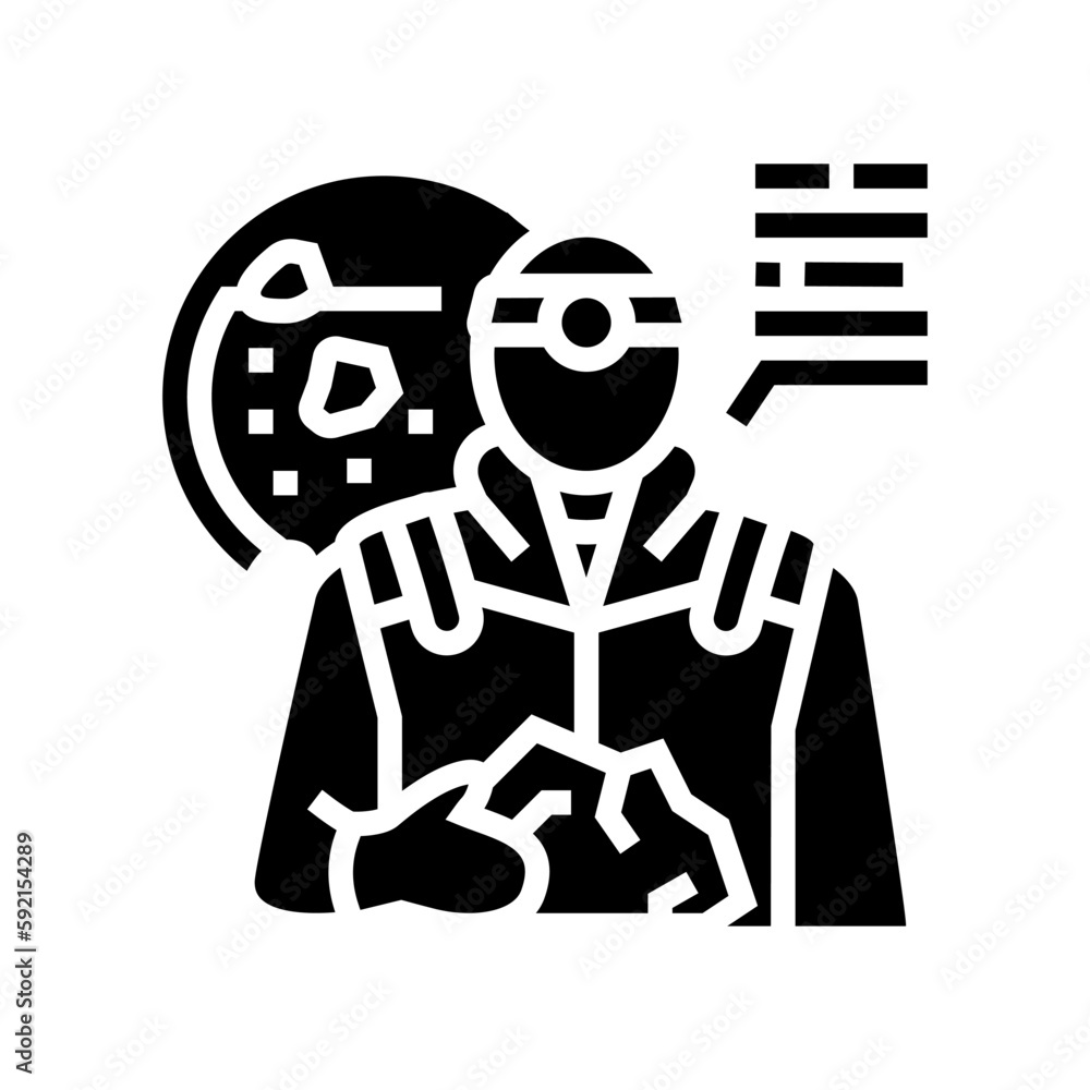 geoscientist worker glyph icon vector illustration