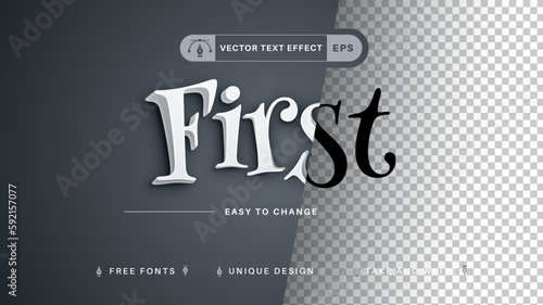 First - Editable Text Effect, Font Style