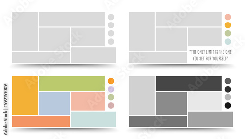 Moodboard template. Photo collage layout. Minimalist Moodboard.