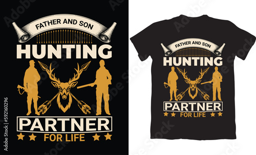 FATHER AND SON HUNTING PARTNER FOR LIFE-HUNTING T-SHIRT DESIGN GRAPHIC