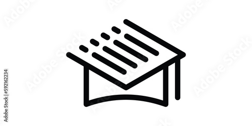 school enrollment logo design line icon vector illustration