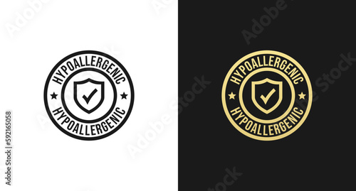 Hypoallergenic label or Hypoallergenic stamp vector isolated in flat style. Best Hypoallergenic label vector for product design element. Simple Hypoallergenic stamp for packaging design element. photo