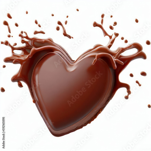 Liquid chocolate heart, Valentine's Day, Birthday, Mother's Day, generative ai
