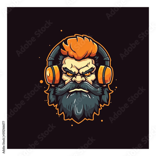 gamer mascot logo design vector with modern illustration style concept for badge, emblem and tshirt printing. gamer illustration for esport team.