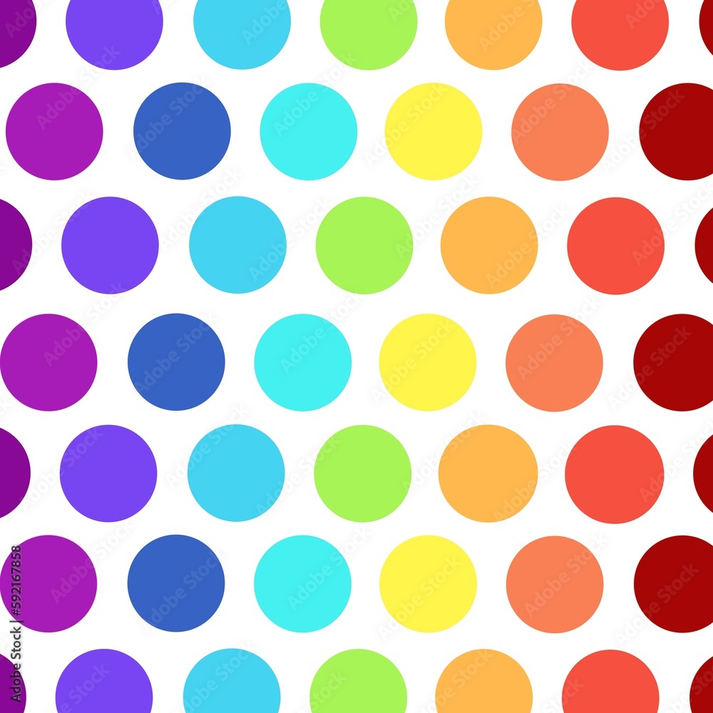 Rainbow polka dots on white background Rainbow polka dots on white background