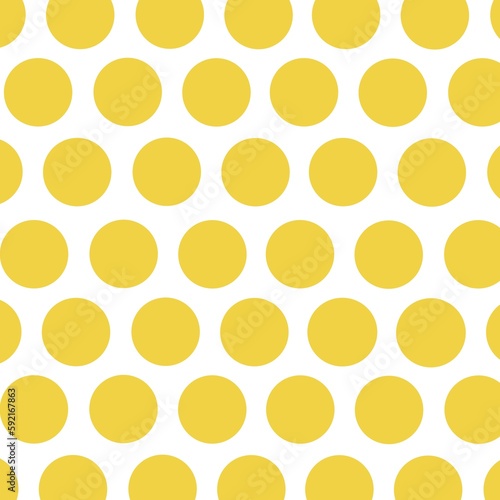 Yellow polka dots on white background 