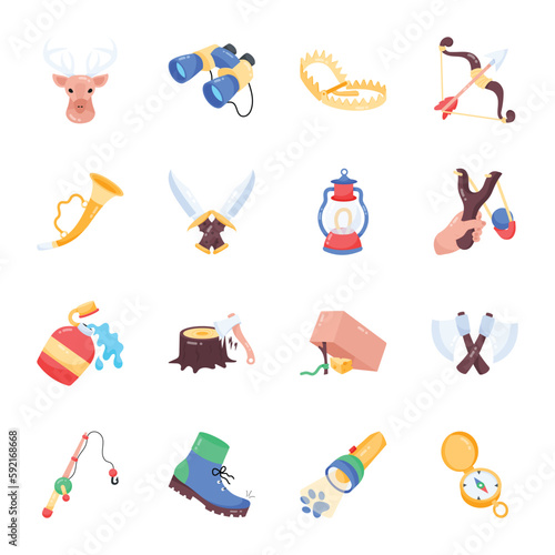 Pack of Hunting Flat Stickers 

