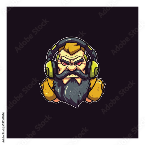 gamer mascot logo design vector with modern illustration style concept for badge, emblem and tshirt printing. gamer illustration for esport team.