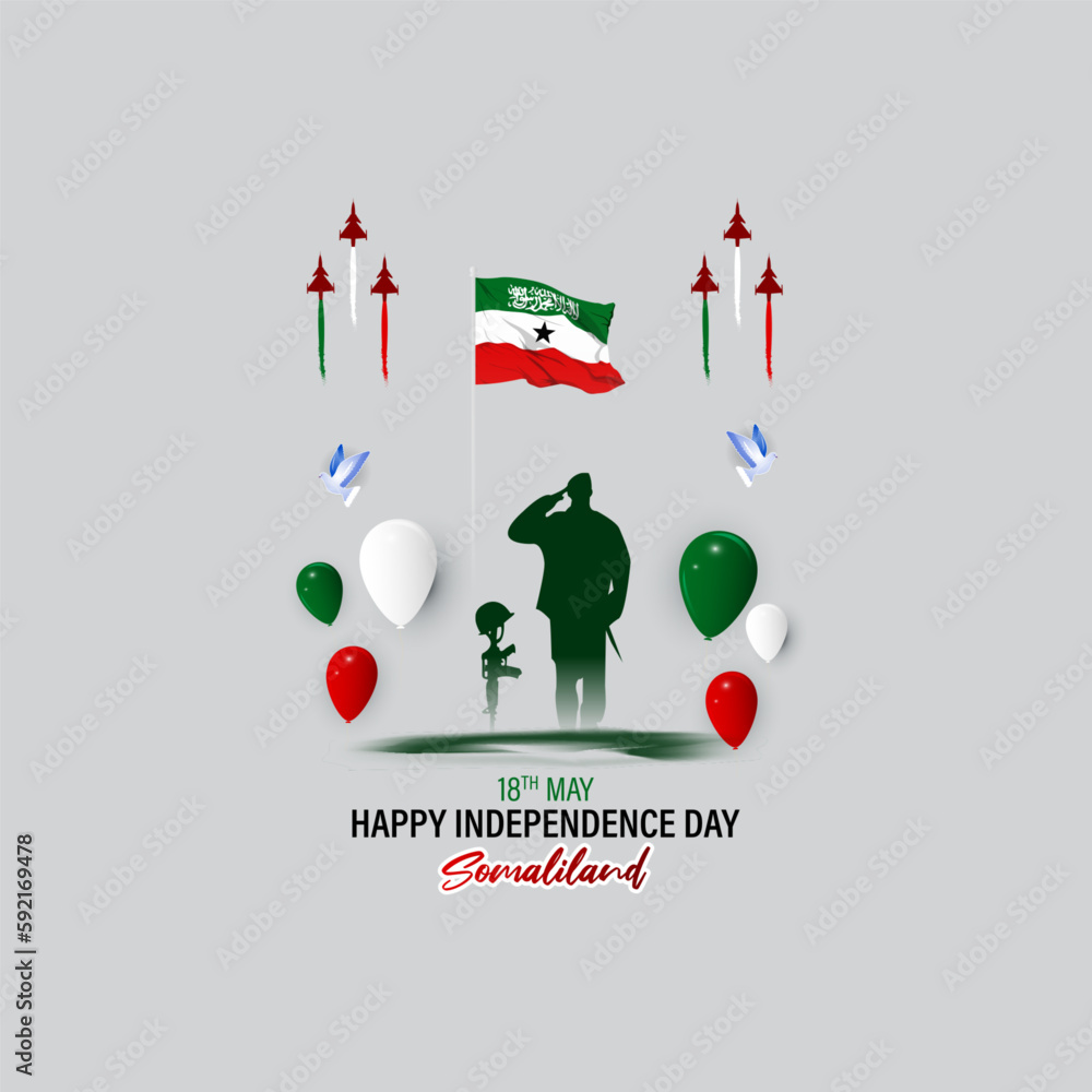 Vector illustration for Happy Independence Day Somaliland social media story feed mockup template post