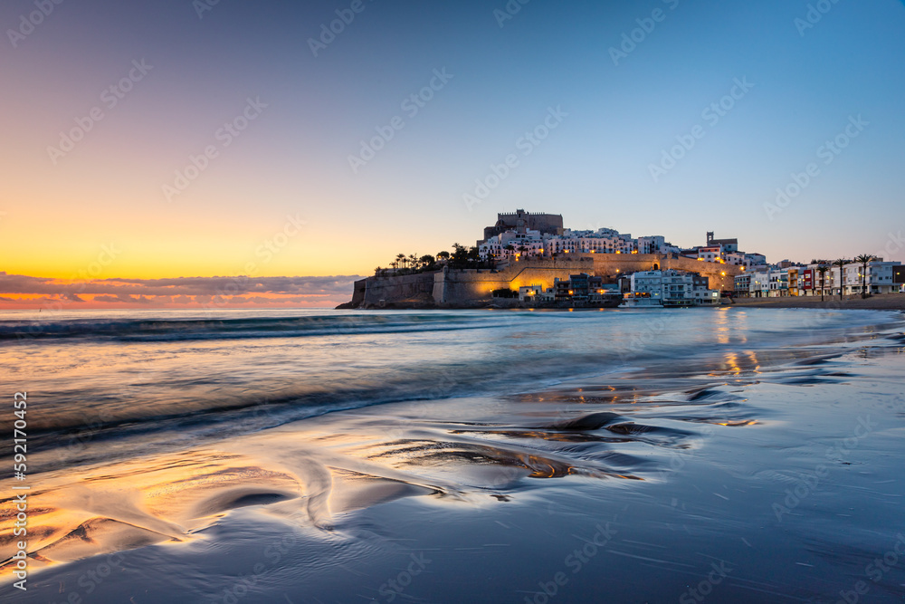Fototapeta premium Morning Light over Peniscola, Castello, Spain