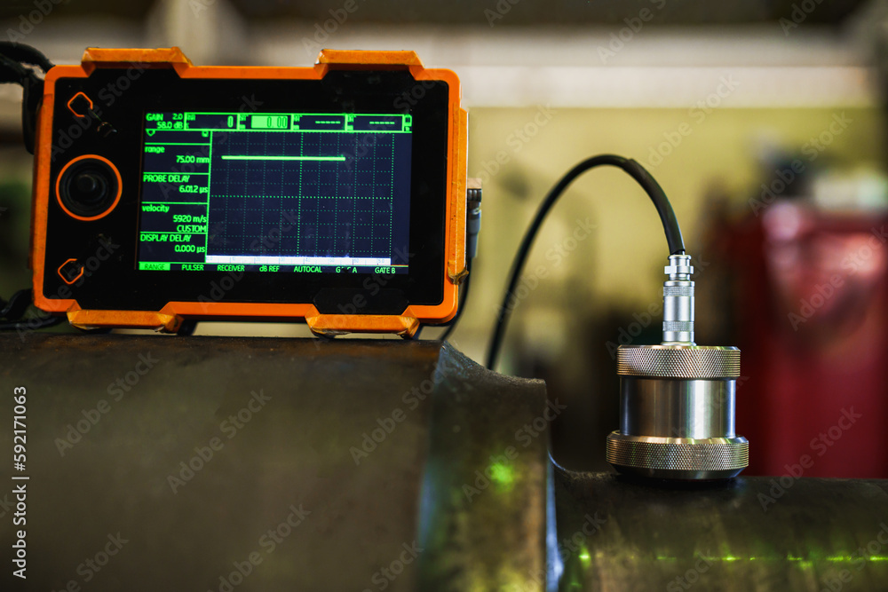 UT, Ultrasonic test to detect imperfection or defect in steel roller in ...