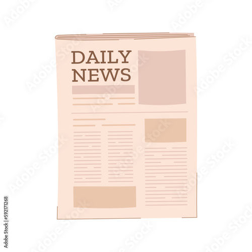 Modern news publication. Vector illustration of the front page of a newspaper.
