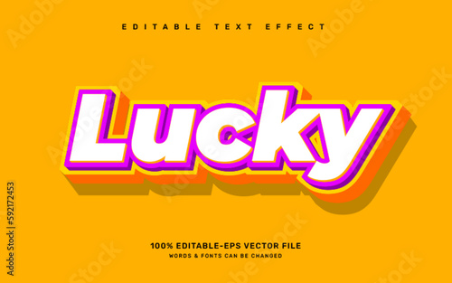 Lucky editable text effect template