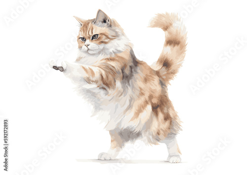 猫パンチをする猫(AI)