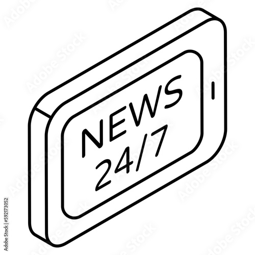 A unique design icon of mobile news