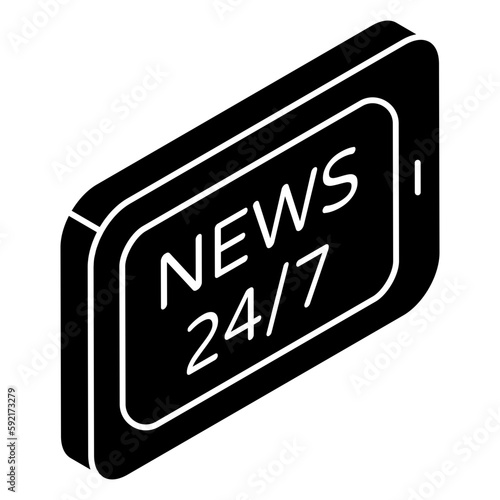 A unique design icon of mobile news