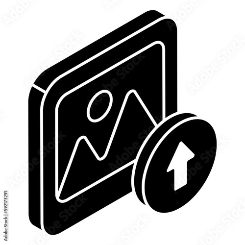 Photo upload icon, editable vector 
