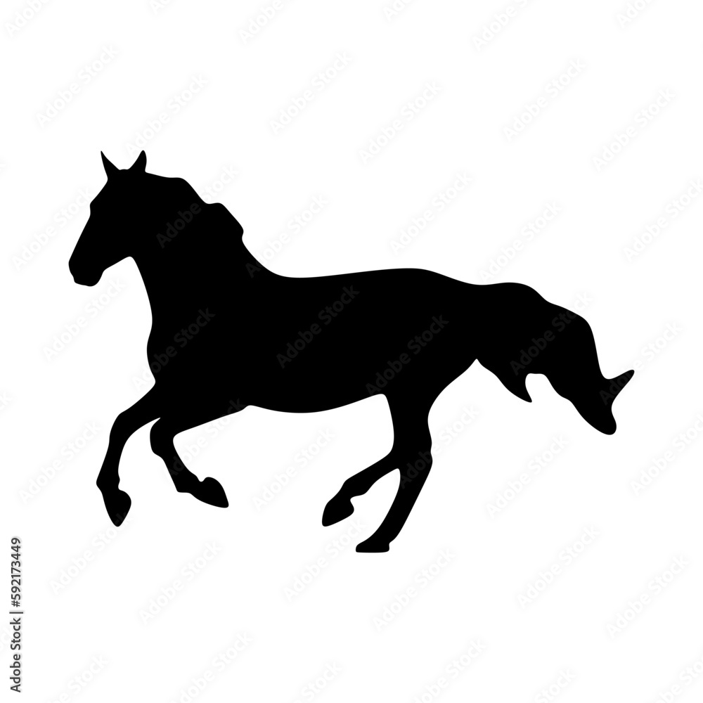 Running pet horse silhouette. Sign Symbol vector illustration template in trendy flat style. Editable graphic resources for many purposes.