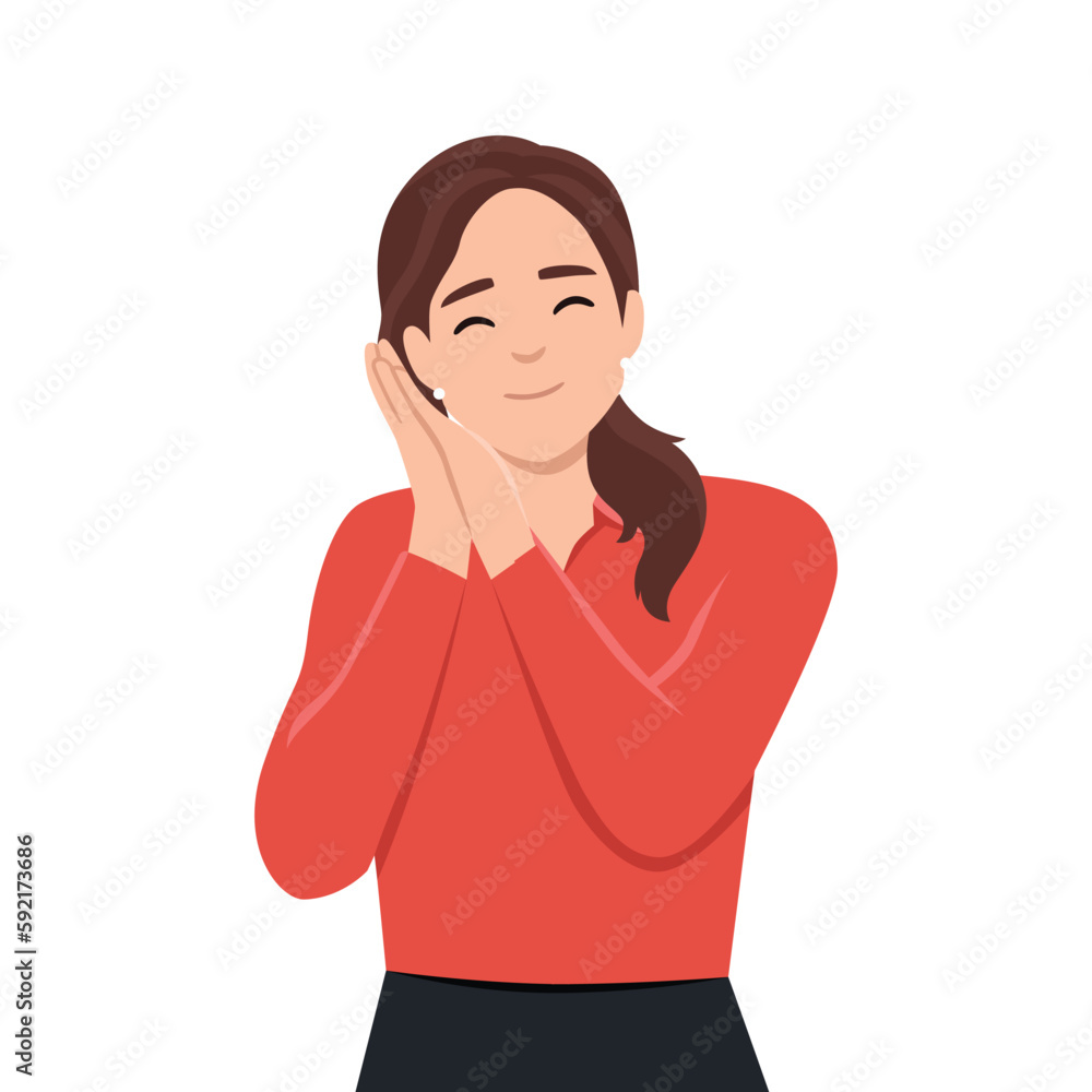 oung woman standing and sleeping tired dreaming with her eyes closed. Women pretending to sleep and making gesture. Sleepy tired woman falling asleep being exhausted oung woman standing and sleeping tired dreaming with her eyes closed. Women pretending to sleep and making gesture. Sleepy tired woman falling asleep being exhausted