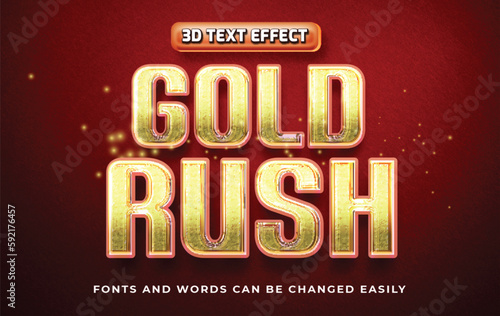 Gold rush 3d editable text effect style