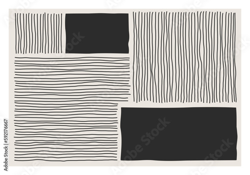 Trendy abstract creative minimalist artistic hand drawn composition