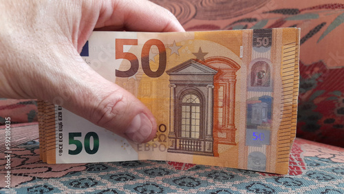 Banconote da 50 euro - ricchezza photo