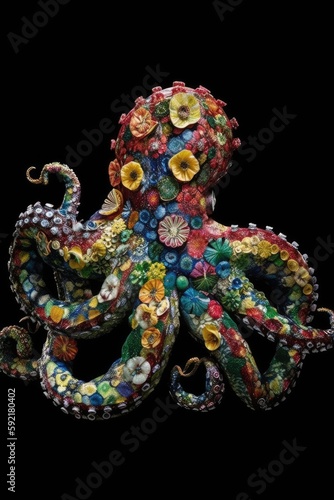 Fotografie, Obraz Octopus and woman mix fantasy