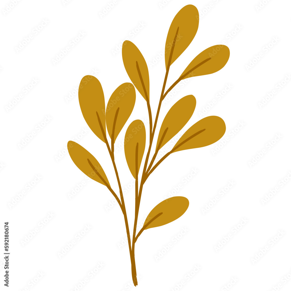 Fototapeta premium Illustration of branch leaves
