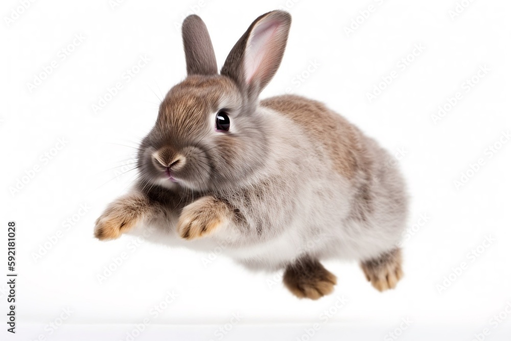 Naklejka premium rabbit on white background