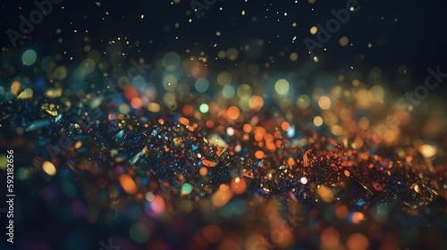 Sparkling Luxury: Glitter, Bokeh Sparkles, and Particles. Generative AI