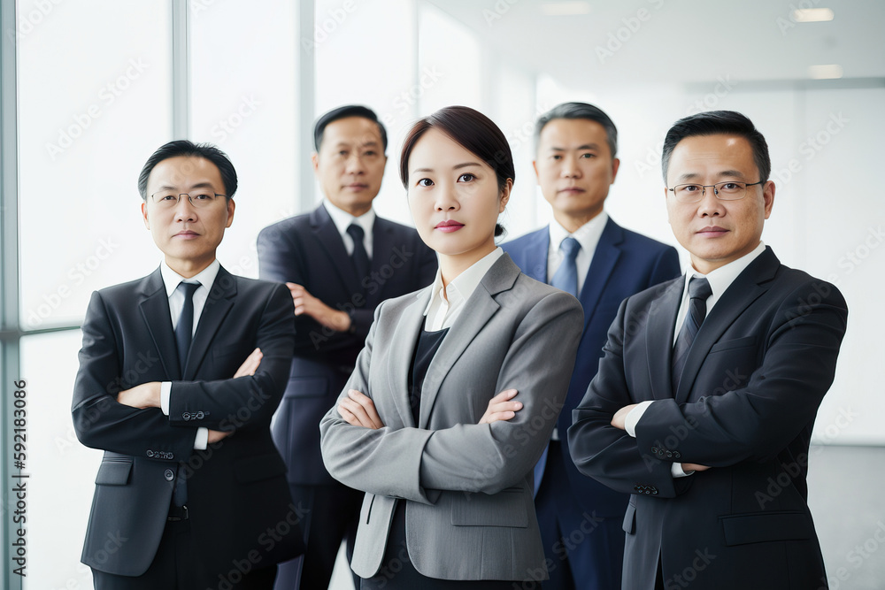 A fictional person. Distinguished Executives in Modern Office A fictional person. Distinguished Executives in Modern Office