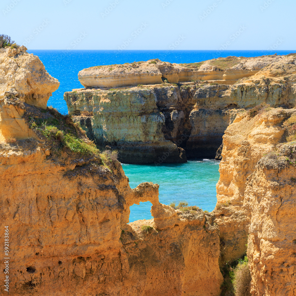 Algarve rock formation and atlantic ocean- Portugal