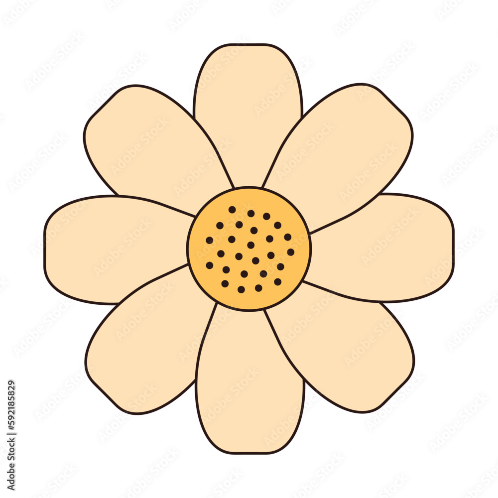 Groovy daisy flower. Retro chamomile 60s 70s clipart. Groovy daisy flower. Retro chamomile 60s 70s clipart.