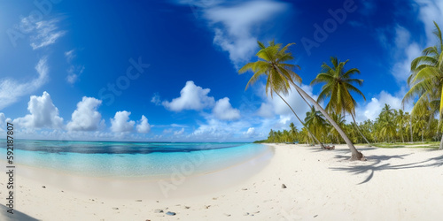 tropischer Strand mit Palmen