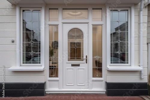 White PVC and UPVC Door on Modern House.