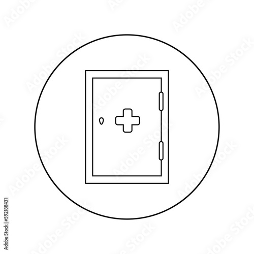 First aid kit linear vector icon