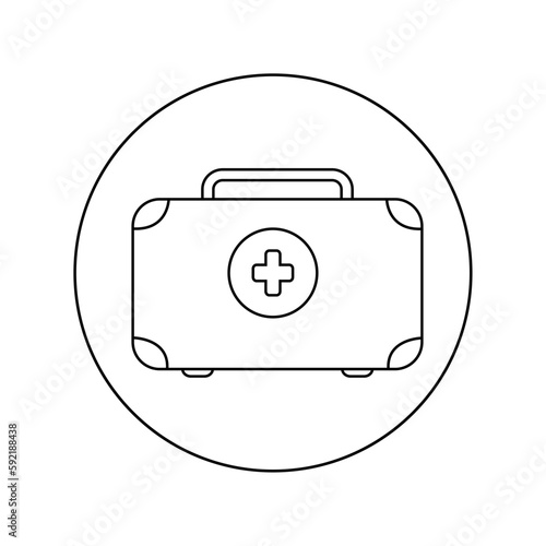 First aid kit linear vector icon