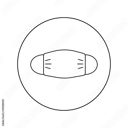 Medical mask linear vector icon
