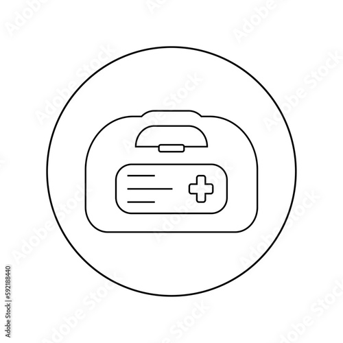 First aid kit linear vector icon