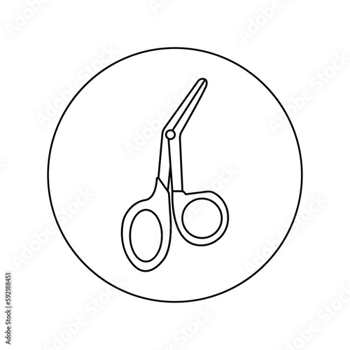 Medical scissors linear vector icon