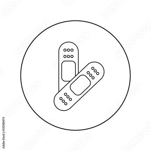 Linear vector icon of adhesive plaster medical.