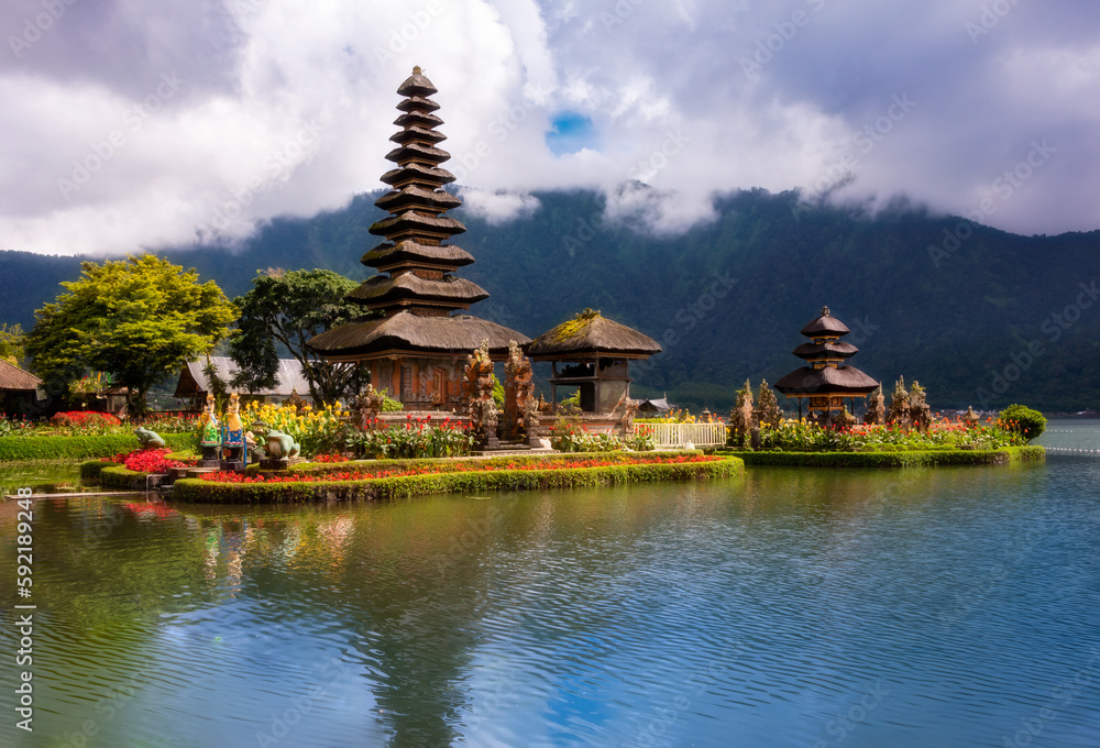 Pura Ulun Danu Bratan, hindu temple on Bali island, Indonesia Pura Ulun Danu Bratan, hindu temple on Bali island, Indonesia