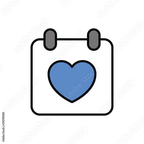 Valentine Calendar icon vector stock.