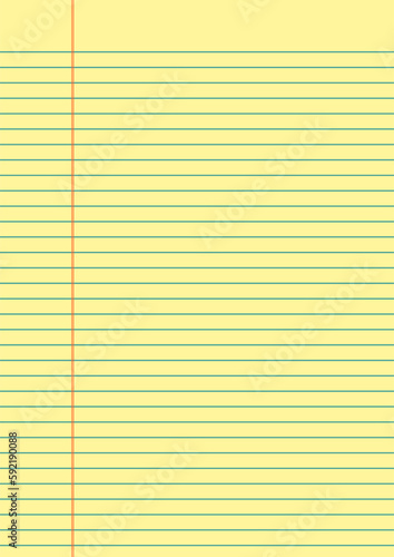 legal pad notebook ruled paper background for student, yellow color