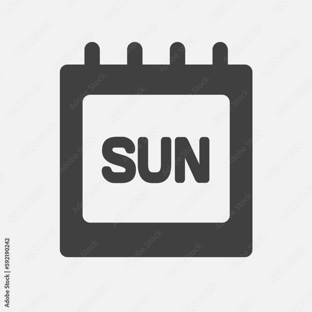 Template icon page calendar, day of week Sunday Template icon page calendar, day of week Sunday