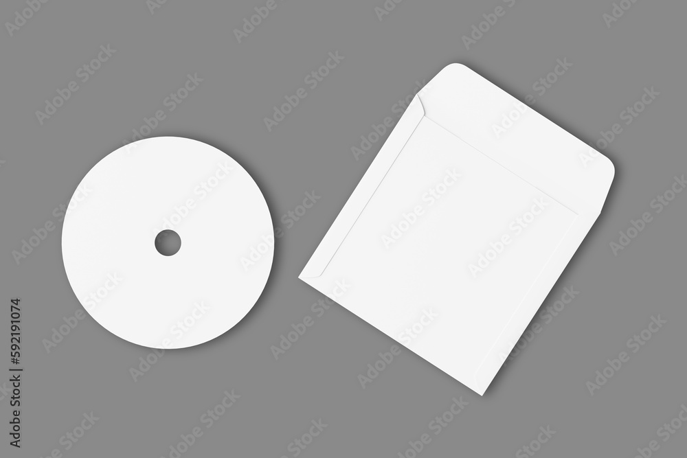 Blank white compact disk with cover mock up template isolated.3d ...